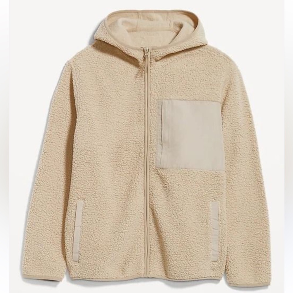 Old navy cream Sherpa zip up jacket